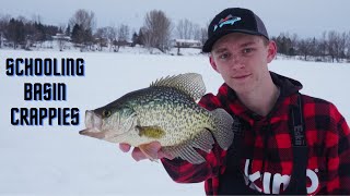 How To Break Down A Basin To Find Schooling Crappies! | Minnesota Late Ice Fishing