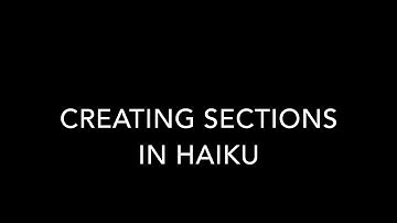 Creating Sections in Haiku/PowerSchool Learning