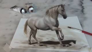 رسم ثلاثي الأبعاد (حصان) رسم بالرصاص 