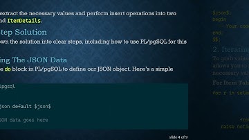 How to Grab Values from a JSON Object in PostgreSQL and Insert Them into Tables
