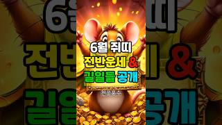 6월 쥐띠 운세 한눈에 정리! 대운 터지는 길일까지 알려드립니다