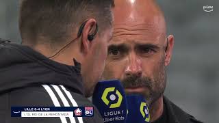 Pierre Sage réagit après la victoire 43 contre Lille