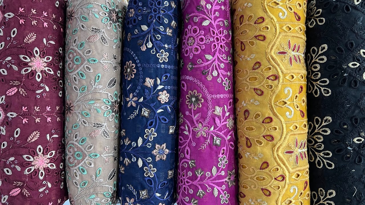 Чиканкари | Лазерная резка | Вышивка шиффли | Вышитая шифоновая дупатта | Коллекция к празднику И...