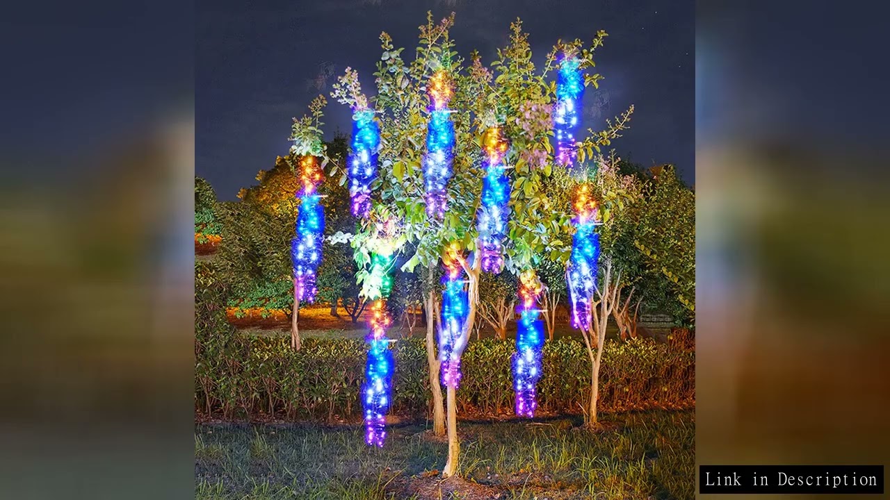 TIRVOSE Outdoor LED Meteor Shower String Light Waterproof Christmas Garland Fairy Light for Party We