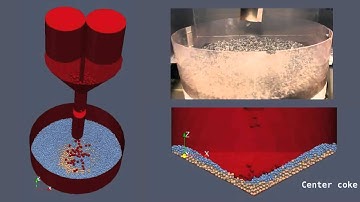 Discrete Element simulation of charging program in a blast furnace.