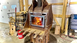 Excavator Bucket Wood Stove Update