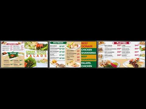 Pita Basket Restaurant Digital Signage Menu Board Digital Signage Display Screen Design