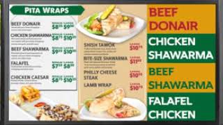 Pita Basket Restaurant Digital Signage Menu Board - Digital Signage Display Screen Design