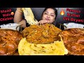 Famous mutton gilli biryani  famous hyderabadi shaadi wala red chicken curry cheesy laccha paratha