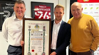James Coppinger Presented With Freedom Of The Borough Of Doncaster Award