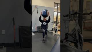 Isometric Split Squat + Med Ball Overhead Reach + Chop
