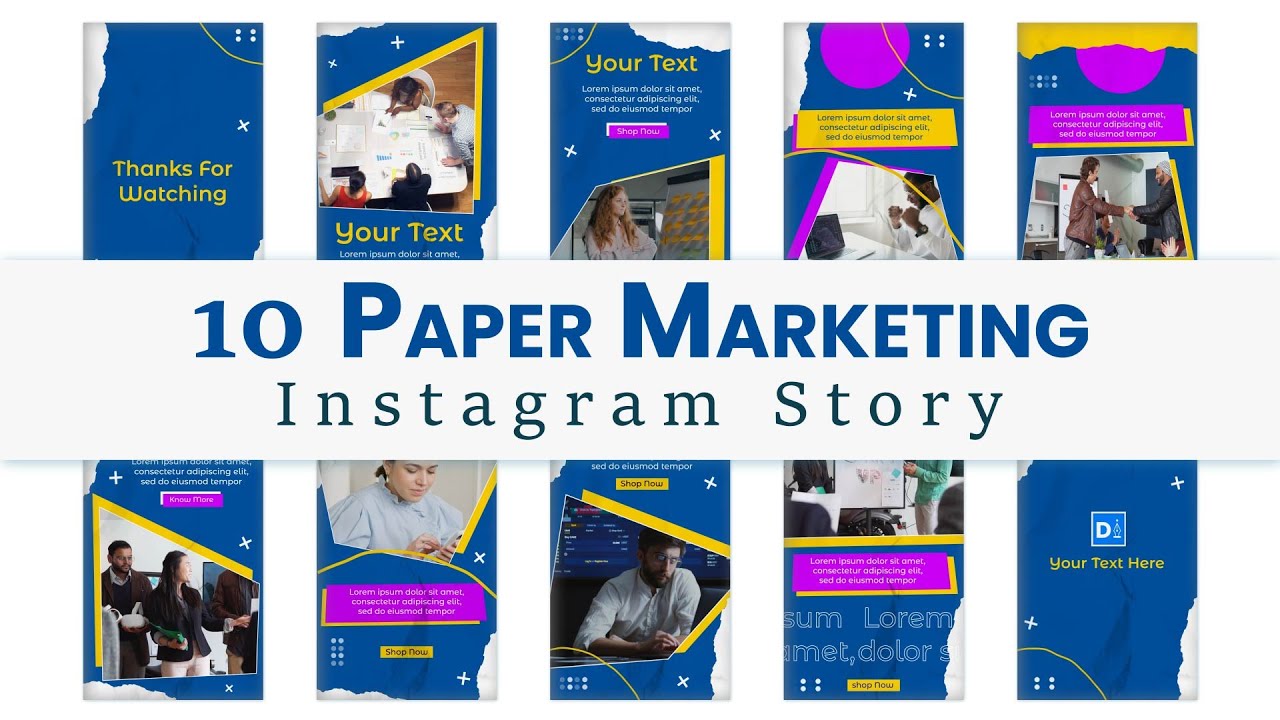 Paper Marketing Company Intro Instagram Stories After Effects Templates