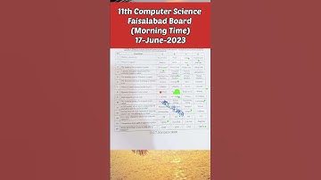 1st year Computer Science Faisalabad board group1 solved paper 2023 ||