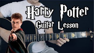 Harry Potter Guitar Lesson (Hedwig's Theme) Finger-Style, TAB + Play-Along