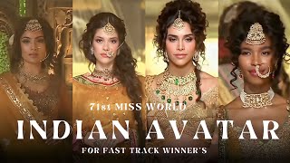 71st MISS WORLD fast track winner's Indian look for Bollywood series promotion