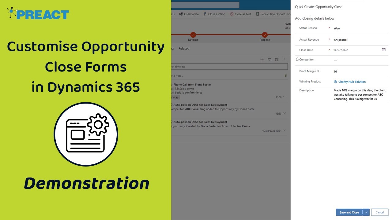 How To Customise Opportunity Close Forms in Dynamics 365 Sales
