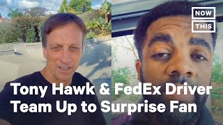 Tony Hawk and FedEx Driver Team Up to Surprise Young Fan | NowThis