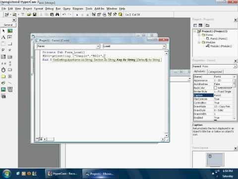 How to Save Setting 's in VB6.0