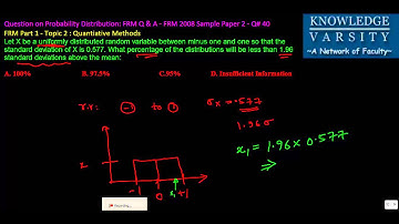 FRM 2008 Sample Exam (GARP) Problem - Continuous Uniform Probability Distribution