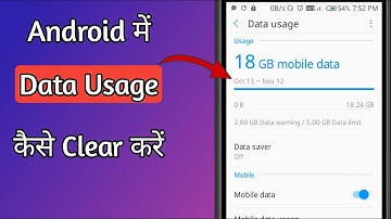 How to Clear Data Usage in Android || Mobile Data Usage Clear || Delete Data Usage History || WiFi