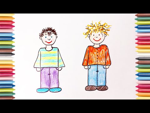 Come Disegnare Un Bambino Il Bimbo Disegno Facile Per I Bambini Inglese Italiano Con Mister Mimi Youtube