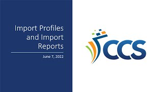 Import Profiles and Import Reports