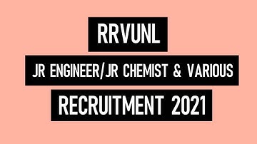 RVUNL JE Recruitment 2021 | RRVUNL Various Post Recruitment 2021 | Syllabus | Exam Pattern