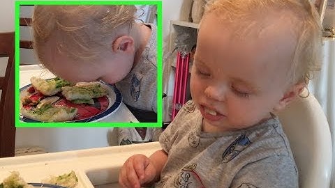 Baby falls asleep while eating | Full version