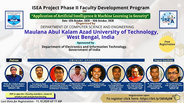 “Application of Artificial Intelligence & Machine Learning in Security” Day-IV (MAKAUT, WB)