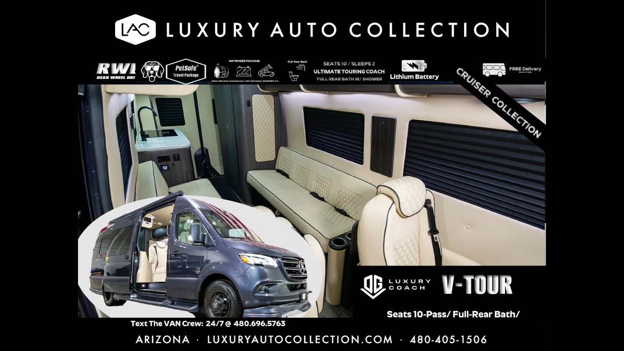 2025 OGV Luxury CoachV-TOUR 2WD Full Lithium 10-Pass/Sleeps-2 Full Rear  Bath - SOGV1178