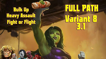 MCOC Variant 8 3.1 Deadpoolooza Bulk Up + Heavy Assault + Fight or Flight w/ ST SheHulk Boss Solo