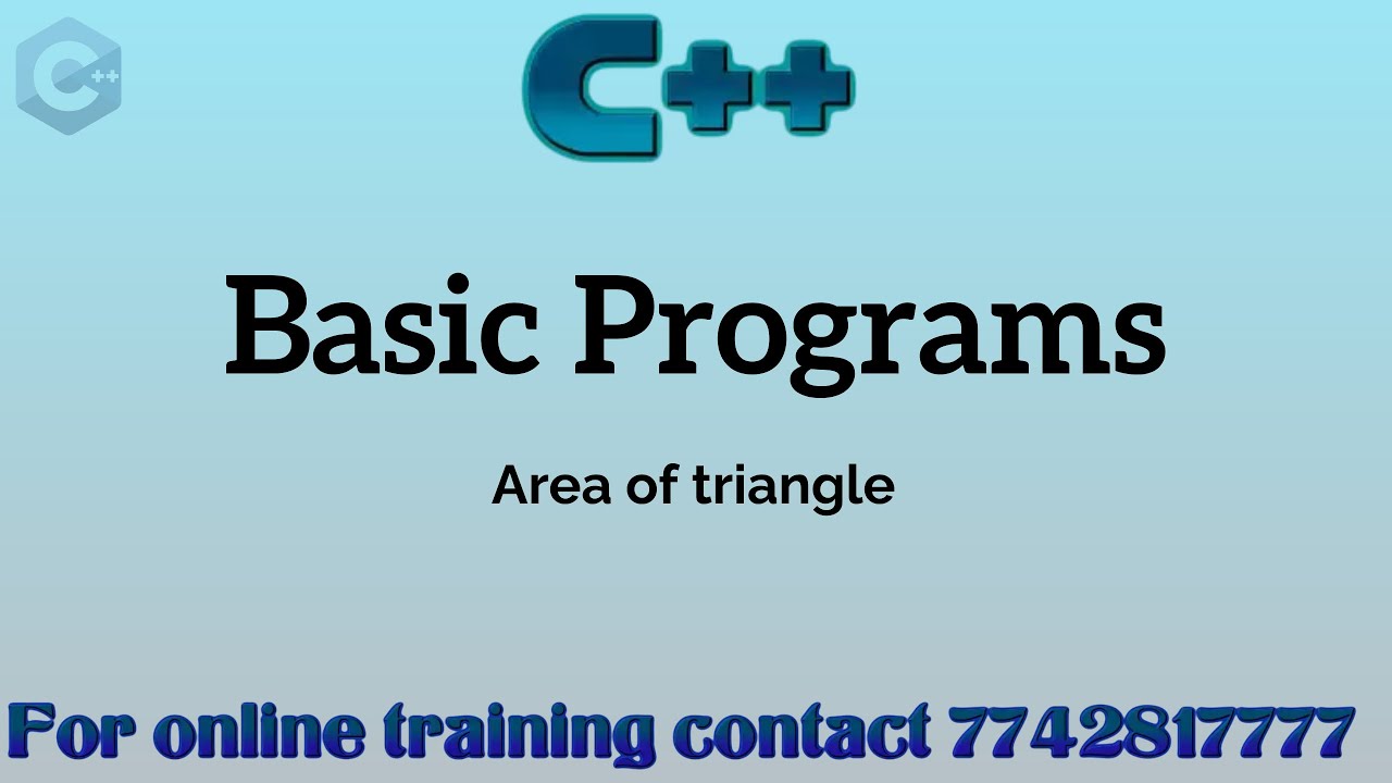 c++ program to print area of triangle - YouTube