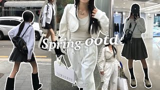 [SUB] 𝒐𝒐𝒕𝒅 𝒗𝒍𝒐𝒈 | white colored spring outfit ideas 🤍 : spring shopping, vintage hat, chiikawa