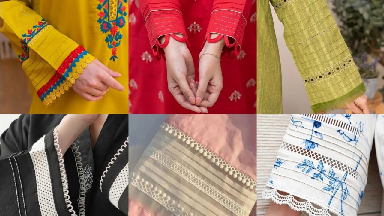 Latest sleeve design with lace & pintex YouTube