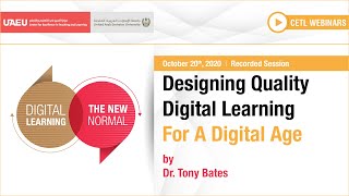 Designing Quality Digital Learning For A Digital Age
