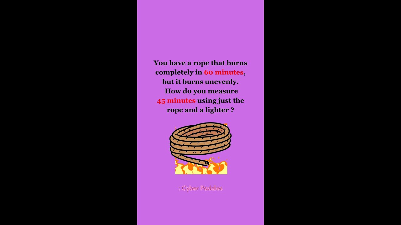 Burning Rope Riddle Can You Solve this Rope Burn Puzzle? - YouTube