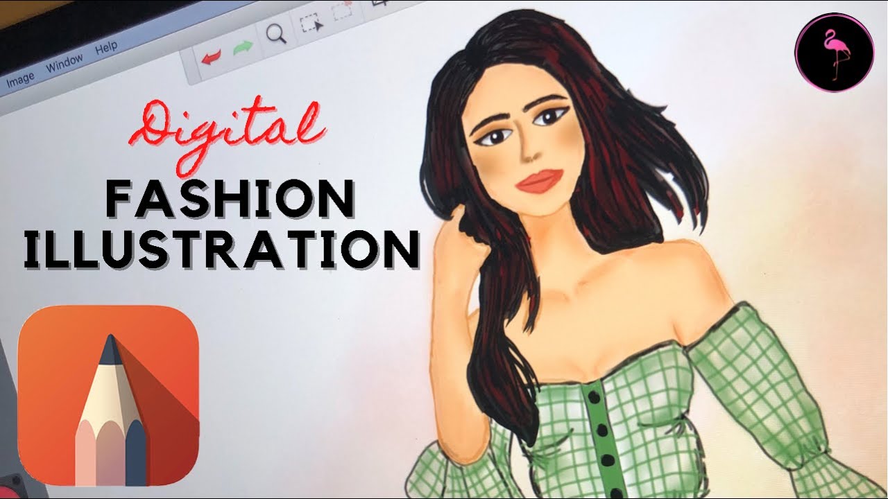 Digital fashion illustration tutorial | Autodesk Sketchbook | Flamingo ...