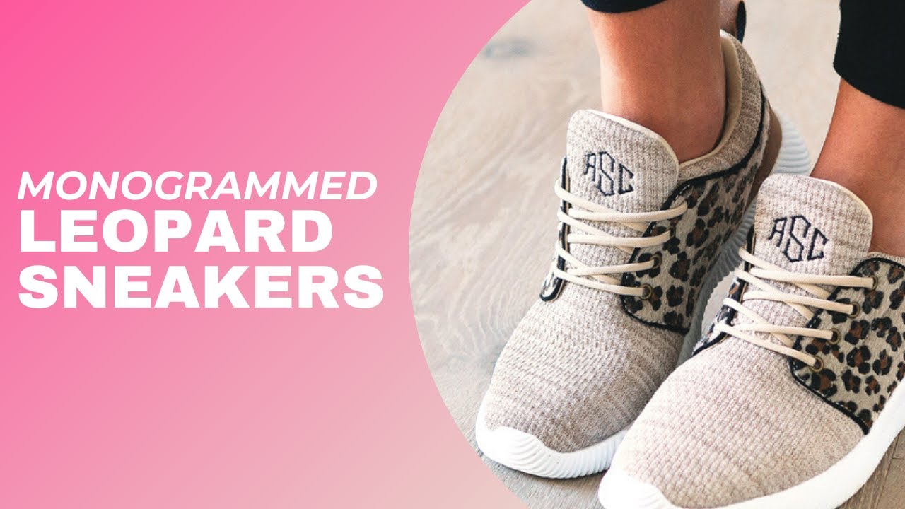 monogrammed leopard sneakers