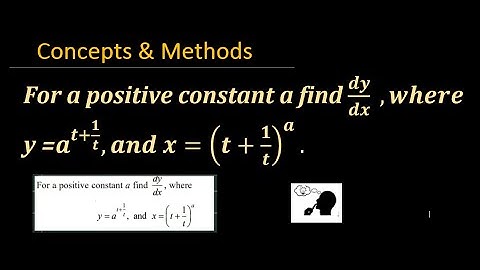For a positive constant a find (dy/dx), where y=a^(t+1/t) and x=(t+1/t)^a
