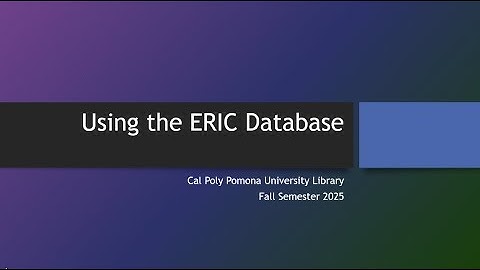 Using the ERIC Database