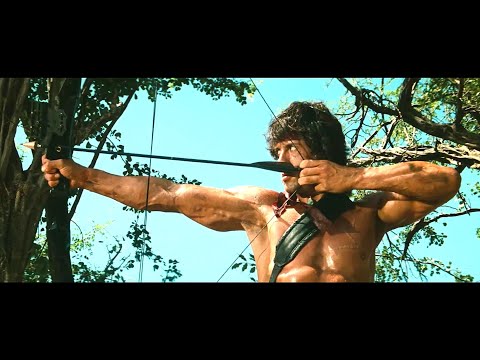 Rambo 2 1985 First Blood Part II Rambo Shoots With Explosive Arrows Scene