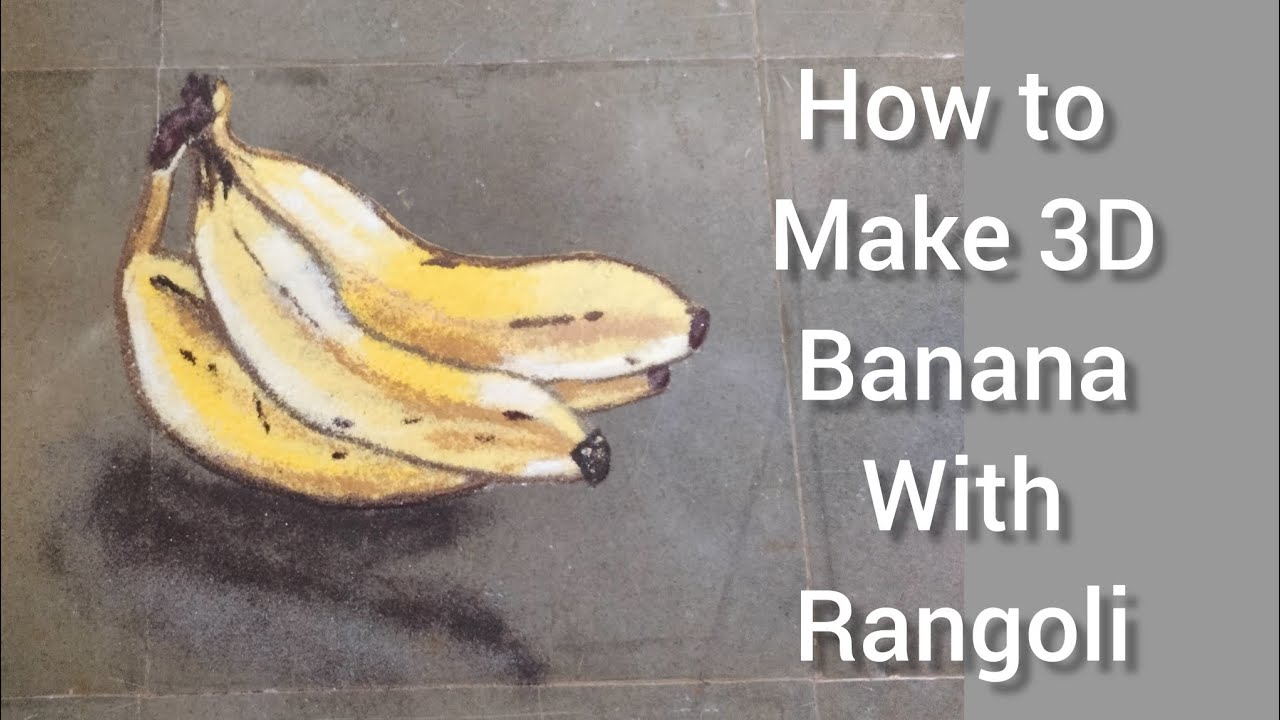 How to make banana with rangoli ||Realistic banana rangoli ||rangoli ...