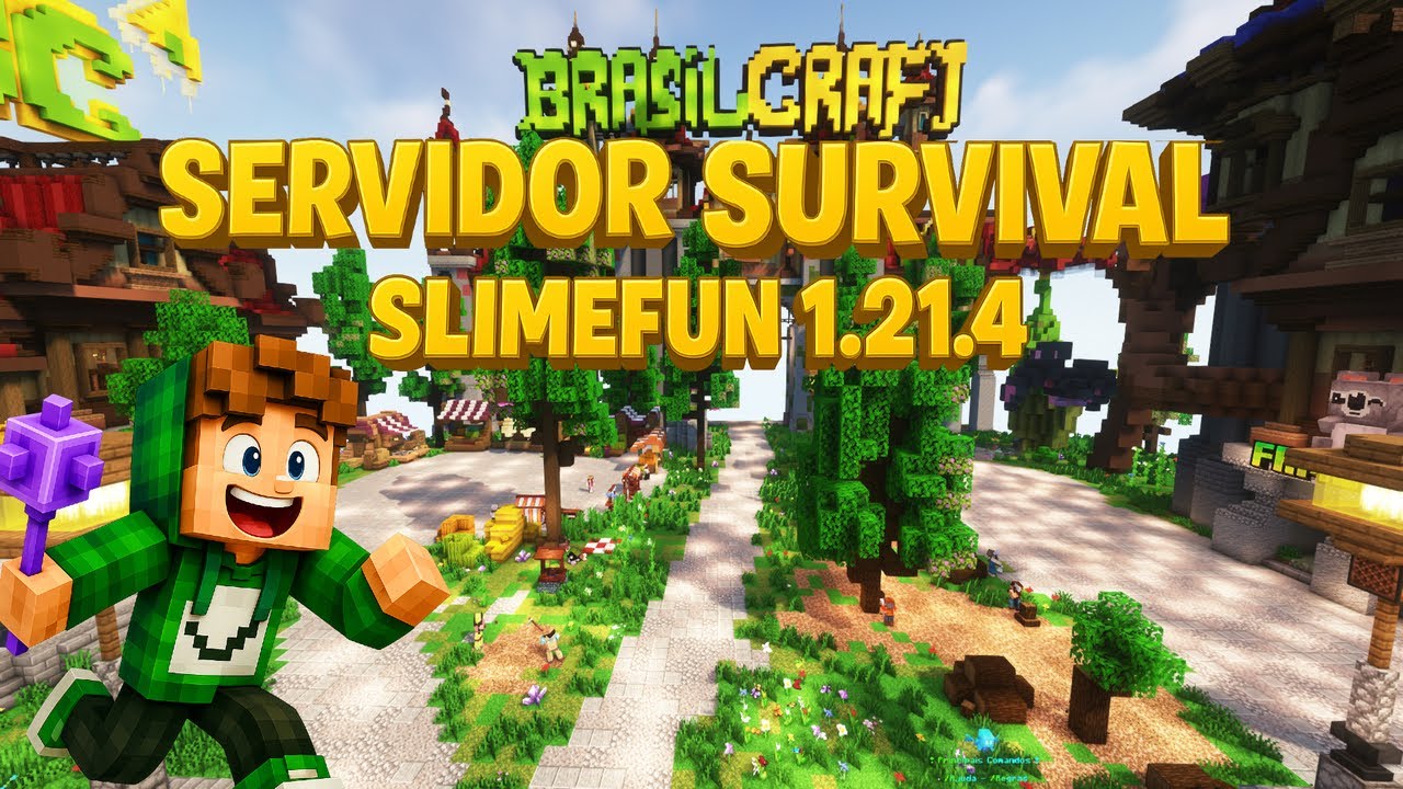 MELHOR SERVIDOR SURVIVAL SLIMEFUN MINECRAFT 1.21.8 ( BRASILCRAFT )