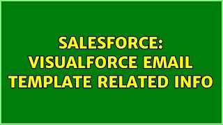 Salesforce: Visualforce Email Template Related Info