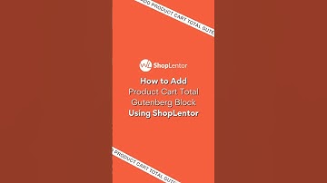 How to Add Product Cart Total Gutenberg Block #woocommerce #wordpress #shortsvideo