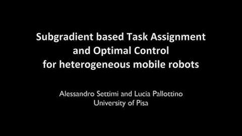 Subgradient Based Task Assignment and Optimal Control for Heterogeneous Mobile Robots