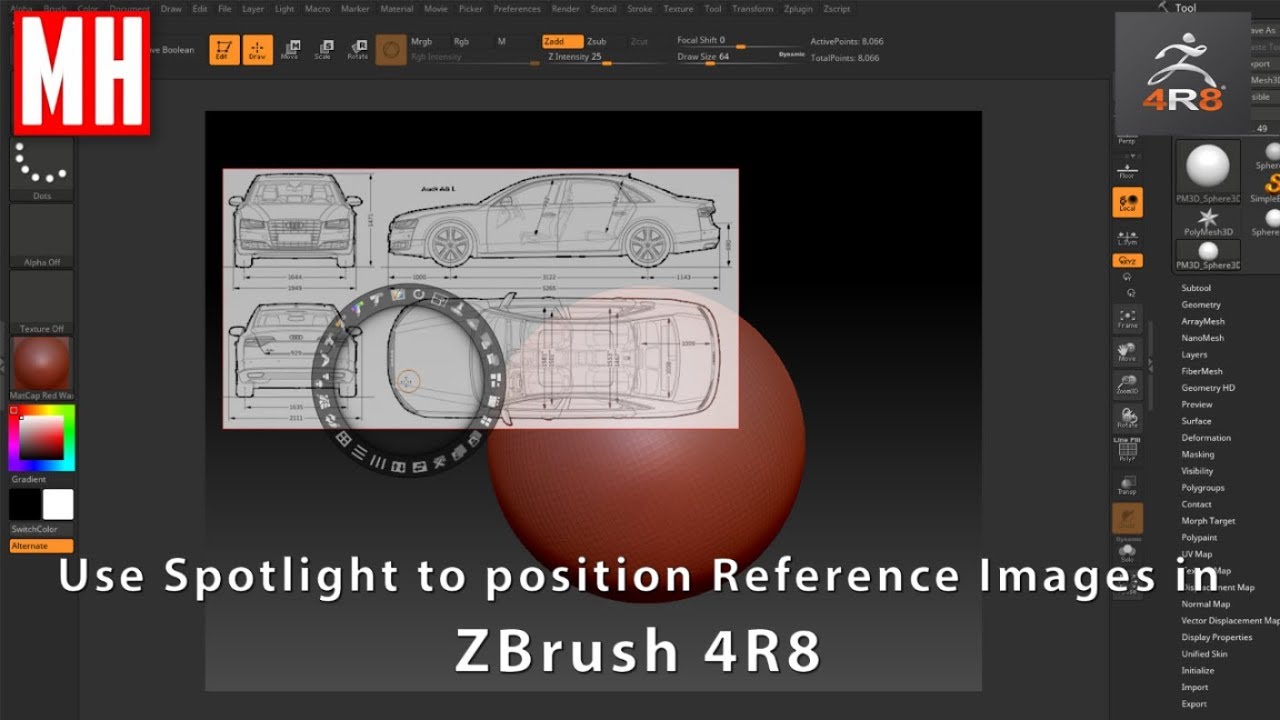 Load reference. Збраш Spotlight. Spotlight Projection Zbrush где находится. Как в Zbrush Spotlight. Как открыть zpr в Blender.