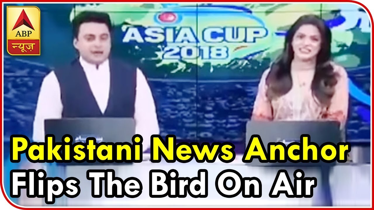Oops Pakistani News Anchor Flips The Bird On Air Abp News Youtube