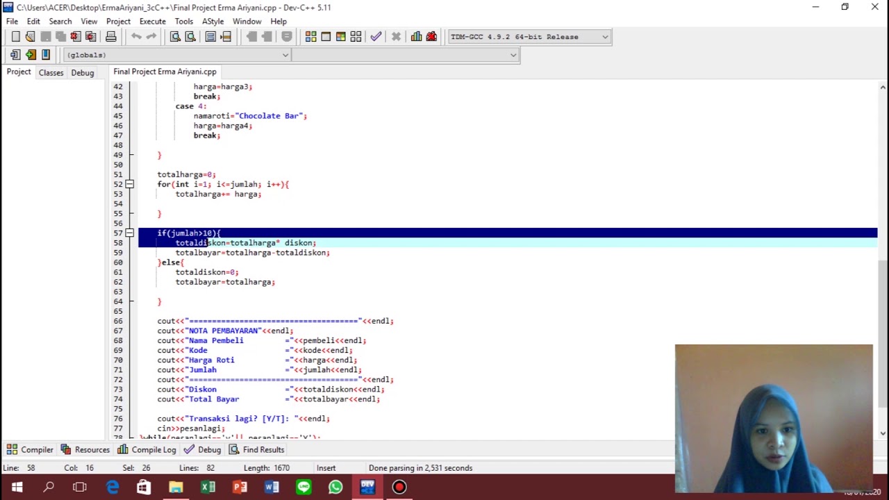 Contoh Pembuatan Program C++ - Penjualan Pada Toko Roti - YouTube