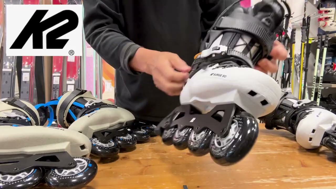 K2 インラインスケート 大人 SURGE 84 Khaki-Blue ハードシェル